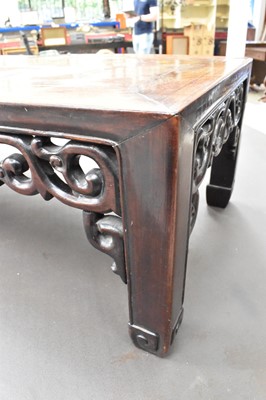 Lot 1144 - 19th century Chinese hardwood low table