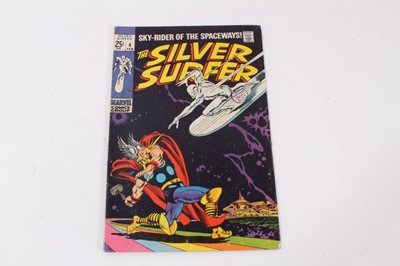 Lot 200 - Marvel Comics The Silver Surfer #4 (1969). Classic cover, Thor battles Silver Surfer. Priced 25 cents. (1)