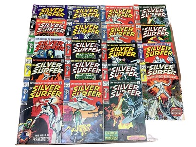 Lot 201 - Marvel Comics Silver Surfer (1968 to 1970). Incomplete run from issue 2 - 18, missing issues 4, 13, 15 and 16. Includes issue 2 the first apperance of Brotherhood of Badoon, issue 3 first apperance...