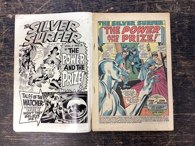 Lot 201 - Marvel Comics Silver Surfer (1968 to 1970). Incomplete run from issue 2 - 18, missing issues 4, 13, 15 and 16. Includes issue 2 the first apperance of Brotherhood of Badoon, issue 3 first apperance...