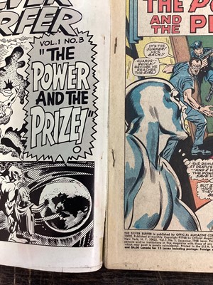 Lot 201 - Marvel Comics Silver Surfer (1968 to 1970). Incomplete run from issue 2 - 18, missing issues 4, 13, 15 and 16. Includes issue 2 the first apperance of Brotherhood of Badoon, issue 3 first apperance...