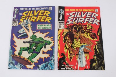 Lot 196 - Marvel Comics Silver Surfer issues 2 and 3 (1968). Issue 2 the first apperance of Brotherhood of Badoon and issue 3 first apperance of Mephisto. Both priced 25 cents. (2)