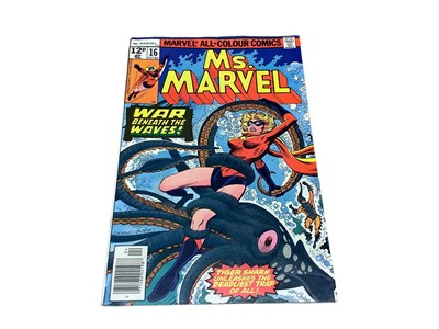 Lot 206 - Four Ms.Marvel (1970's) (Marvel Comics) #11 #14 #15 #16 (rare double front cover error)(first cameo appearance of Mystique)