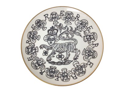 Lot 776 - *Sir Grayson Perry CBE, RA (b.1960-), Lion Queen plate, printed with a design of Queen Elizabeth II