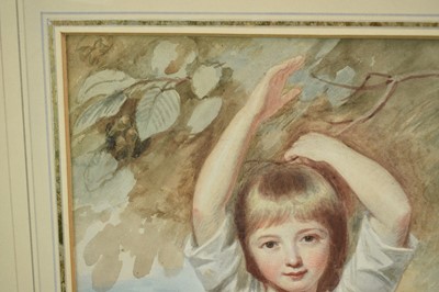 Lot 1342 - After George Romney (1734-1802) watercolour - Charles Boone son of Charles Boone M.P., 31.5cm x 24.5cm, in glazed gilt frame