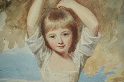 Lot 1342 - After George Romney (1734-1802) watercolour - Charles Boone son of Charles Boone M.P., 31.5cm x 24.5cm, in glazed gilt frame