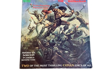 Lot 215 - The Savage Sword of Conan the Barbarian #1 (1974 - Curtis). Includes the first appearance of Red Sonja's chain mail bikini and first appearance of Blackmark. Together with a complete run from issue...