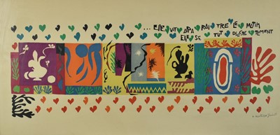 Lot 1414 - After Henri Matisse, lithograph - The Thousand and One Nights, 44cm x 89cm, in glazed frame