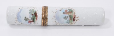 Lot 731 - A South Staffordshire enamel cylindrical bodkin case, circa 1770