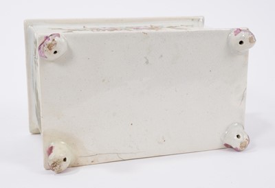 Lot 71 - A Bristol pearlware thread box, circa 1820
