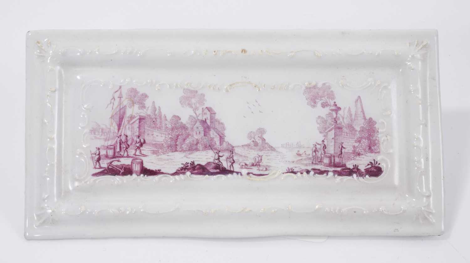 Lot 179 - A rare Birmingham enamel printed snuffer tray, circa 1770-75