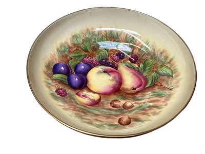 Lot 1100 - Aynsley hand painted dish by N. Brunt together with a Moorcroft pottery vase (2)