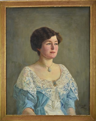 Lot 1484 - Gaele Covelli (1872-1932) oil on canvas - Portrait of a Lady, signed and dated 1912, 80cm x 62cm, in gilt frame