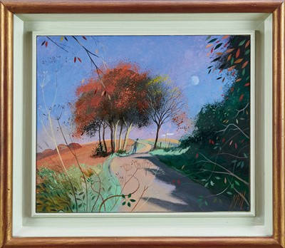 Lot 1546 - *Nicholas Hely Hutchinson (b.1955) oil on board - Afternoon on the Top Road, Dorset, initialled, 25cm x 30.5cm, framed