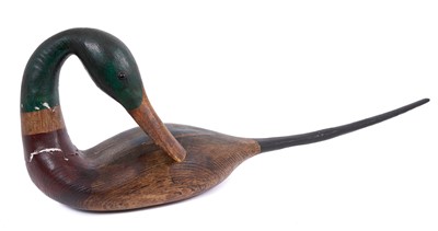 Lot 773 - *Guy Taplin (b. 1939) painted wooden sculpture of a Mallard, with reciept from Geedon Gallery