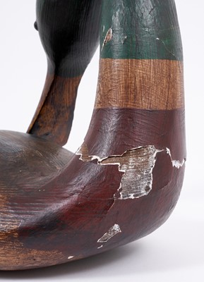 Lot 773 - *Guy Taplin (b. 1939) painted wooden sculpture of a Mallard, with reciept from Geedon Gallery