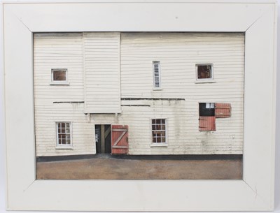 Lot 781 - Folk Art mixed media picture of a mill, indistinctly signed to reverse, dated 2014