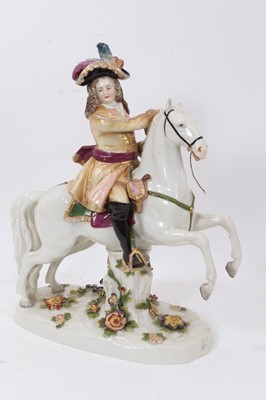 Lot 75 - German porcelain figure on horseback