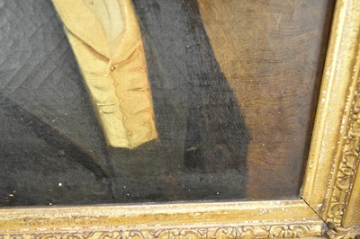 Lot 1326 - J. R. Powell, mid 19th century, oil on canvas - portrait of a gentleman, inscribed on reverse 'Robert Borland...July 1841', 36cm x 31cm, in gilt frame