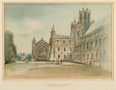 Lot 918 - Arthur Edward Davies (1893-1988), ink and watercolour, The Lady Chapel, Ely Cathedral, signed, 30.5cm x 43cm, in glazed gilt frame