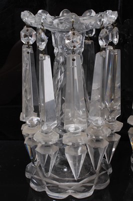 Lot 40 - Pair of Victorian glass lustres