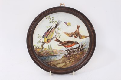 Lot 37 - A Bristol pearlware round plaque, dated 1848