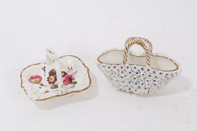 Lot 586 - Two English porcelain miniature baskets, circa 1825