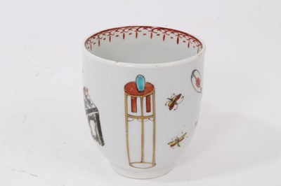 Lot 96 - A Worcester coffee cup, painted in Chinese style, circa 1770