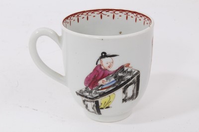 Lot 96 - A Worcester coffee cup, painted in Chinese style, circa 1770