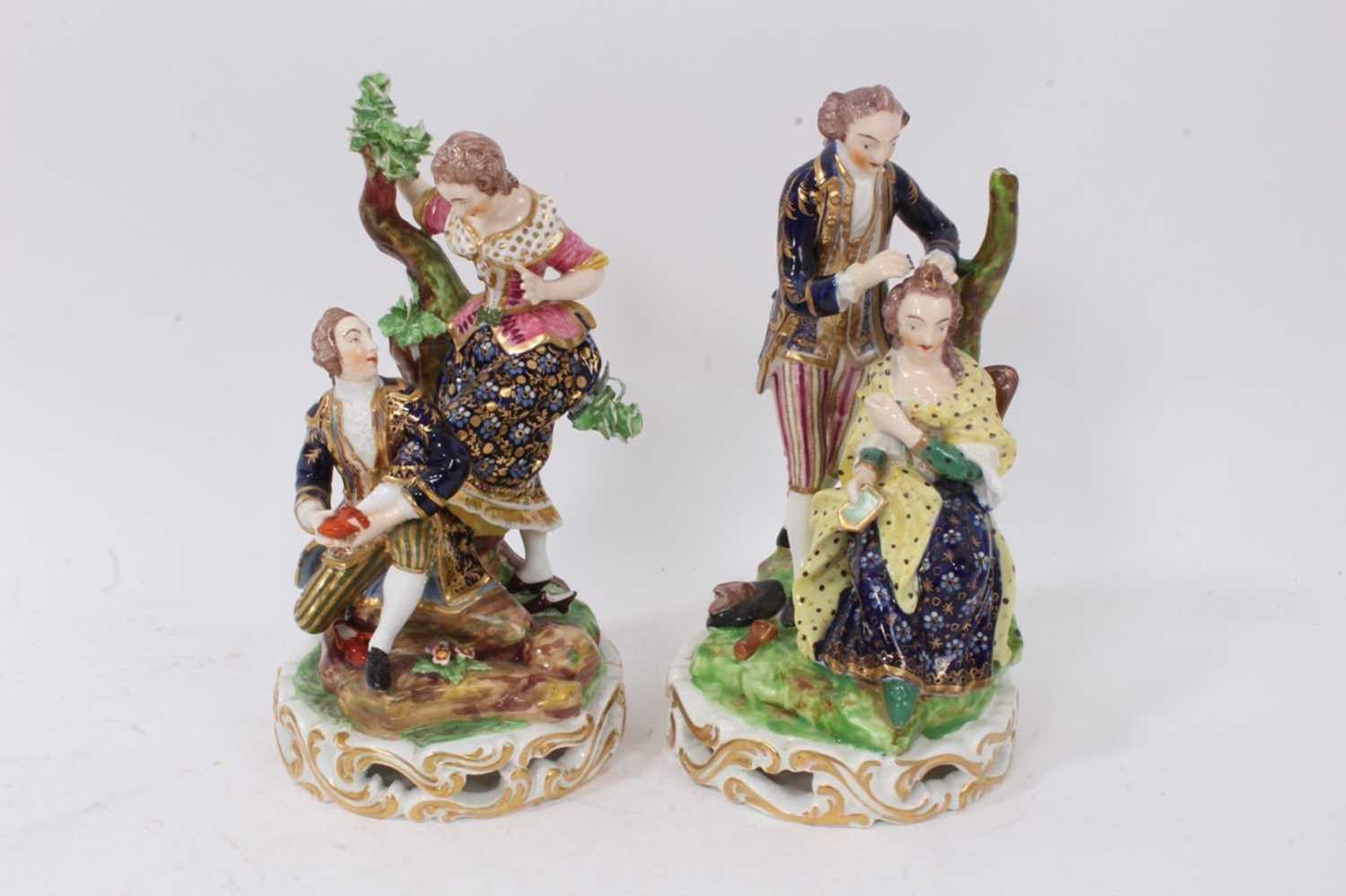 Lot 31 - A pair of Bloor Derby groups The Shoe Black and The Hairdresser, circa 1825