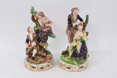 Lot 110 - A pair of Bloor Derby groups The Shoe Black and The Hairdresser, circa 1825