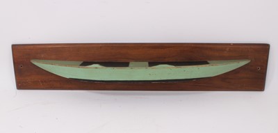 Lot 713 - Late 19th or early 20th century wooden half hull boat with original paint