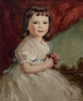 Lot 244 - Early 20th century oil on canvas portrait of a girl, 60cm x 50cm, framed and glazed