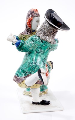 Lot 6 - Rare 18th century Chinese export porcelain European subject figure group of two Dutch dancers