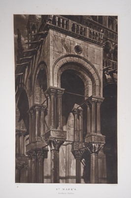 Lot 1196 - John Ruskin (1819-1900) 16 lithographs, etchings, engravings, Examples of the Architecture of Venice