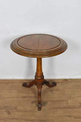 Lot 1106 - Mid Victorian oak occasional table, the circular top of facetted baluster column and tripod base, 65cm diameter