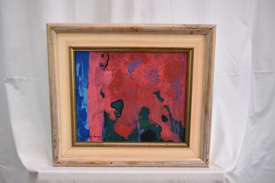 Lot 822 - Jeremy Fraser (b.1941) acrylic on canvas - Mani II, 2014, signed, 25.5cm x 31cm, framed