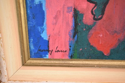 Lot 822 - Jeremy Fraser (b.1941) acrylic on canvas - Mani II, 2014, signed, 25.5cm x 31cm, framed