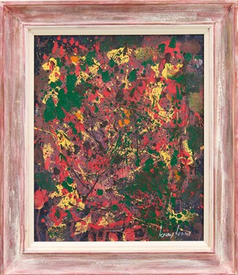 Lot 826 - Jeremy Fraser (b.1941) acrylic on canvas - Leaf Litter, 2015, signed and dated verso, 61cm x 51cm, framed