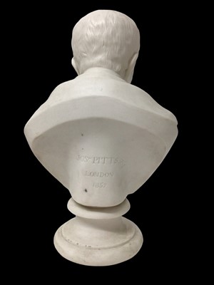 Lot 635 - 19th century Parian bust of Wellington stamped Joseph Pitts, London 1852