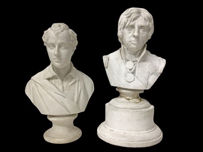 Lot 636 - 19th century Parian bust of Byron