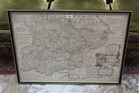 Lot 2893 - 18th century engraved map of Essex, by Eman...