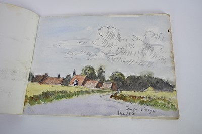 Lot 837 - *Hugh Boycott Brown (1909-1990) sketchbook containing watercolours, pencil and sketches and other drawings to include views of Burgh, Pin Mill, Rowhedge, Aldeburgh Beach, Beccles