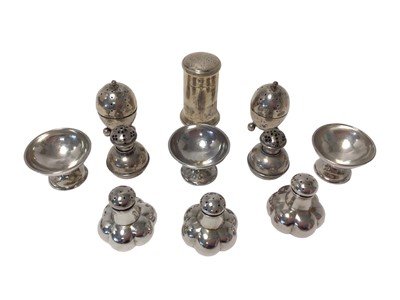 Lot 224 - Selection of Victorian and later silver pepper pots  (various dates and makers)