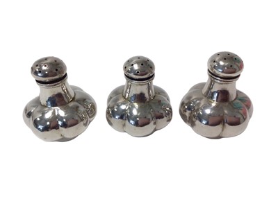 Lot 224 - Selection of Victorian and later silver pepper pots  (various dates and makers)