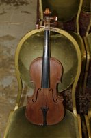 Lot 2780 - 1920s violin with single piece back and label -...