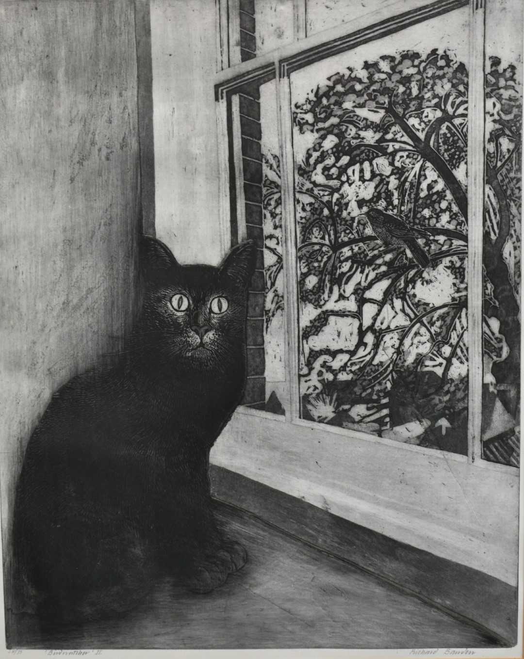 Lot 851 - *Richard Bawden (b.1936) signed limited edition etching - 'Birdwatcher' II, 59cm x 47cm, in glazed frame