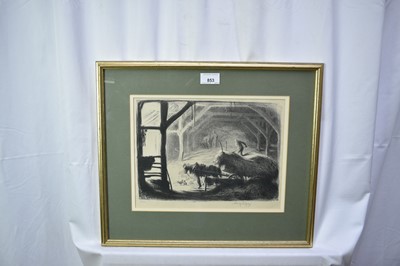Lot 853 - George Soper (1870-1942) signed limited edition lithograph - The Hay Barn, 22/30, 23cm x 30cm, in glazed gilt frame