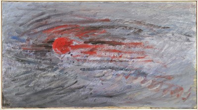 Lot 936 - Elinor Bellingham-Smith (1906-1988) oil on canvas - "Red Sun", initialled, signed and titled verso, 50cm x 91cm, framed