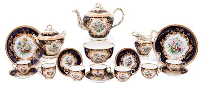 Lot 108 - Good quality mid 19th century English porcelain tea set, probably Ridgway